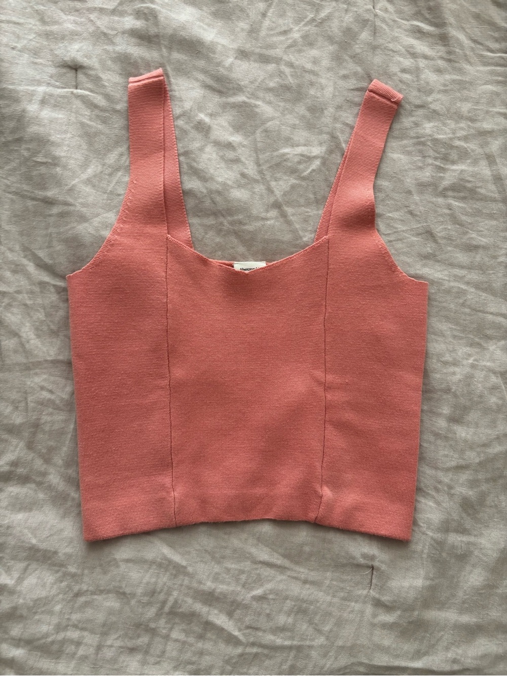 Abercrombie & Fitch Coral Pink Knit Crop Tank / Size Small